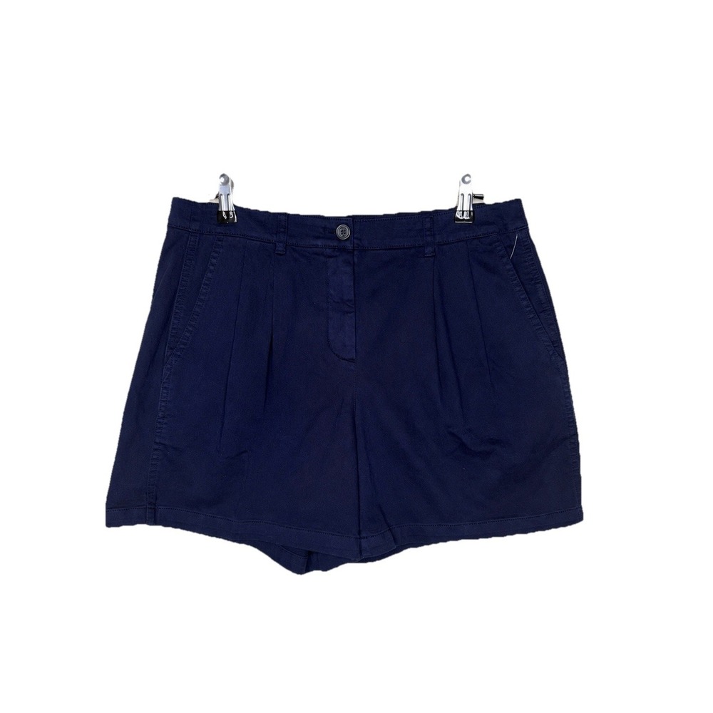 J. Crew Pleated Heritage Chino Shorts Navy Blue Women's 6 NWT